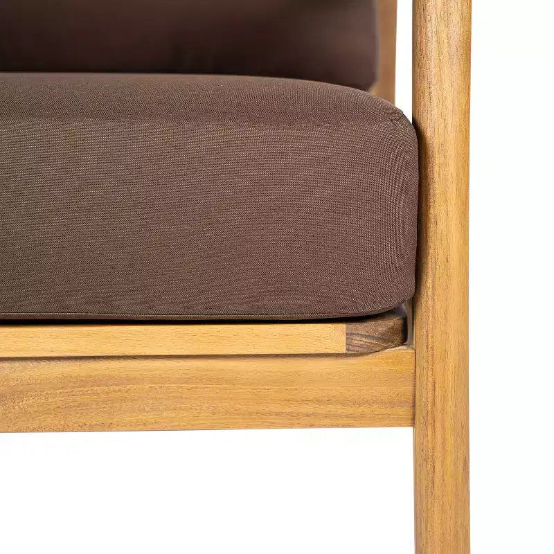 Christopher Knight Home Ritu Modern Acacia Wood Patio Club Chair with Rope Back Detail and Cushion