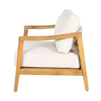 Christopher Knight Home Ritu Modern Acacia Wood Patio Club Chair with Rope Back Detail and Cushion