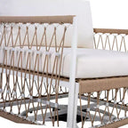 Set of 2 Outdoor Lounge Chair Patio 360Swivel Accent Chair Bohemian Armchair Patio Seat with Waterproof Cushion & Weather-Resistant Frame -ModernLuxe