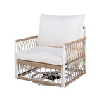 Set of 2 Outdoor Lounge Chair Patio 360Swivel Accent Chair Bohemian Armchair Patio Seat with Waterproof Cushion & Weather-Resistant Frame -ModernLuxe
