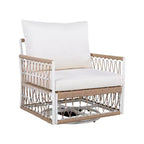 Set of 2 Outdoor Lounge Chair Patio 360Swivel Accent Chair Bohemian Armchair Patio Seat with Waterproof Cushion & Weather-Resistant Frame -ModernLuxe