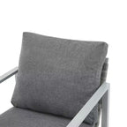 Silver Aluminum Lounge Chair with Rope Accents and Comfortable Cushions, for Modern Outdoor and Indoor Spaces