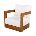 Set di 2 sedie a sdraio da esterno premium in legno di acacia con design curvo e cuscini resistenti all'acqua