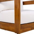 Set di 2 sedie a sdraio da esterno premium in legno di acacia con design curvo e cuscini resistenti all'acqua