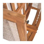 Poltrona da esterno Premium in legno di acacia con inserti in corda intrecciata, cuscini resistenti all'acqua, per patio