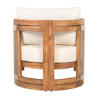Poltrona da esterno Premium in legno di acacia con inserti in corda intrecciata, cuscini resistenti all'acqua, per patio