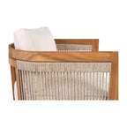 Poltrona da esterno Premium in legno di acacia con inserti in corda intrecciata, cuscini resistenti all'acqua, per patio