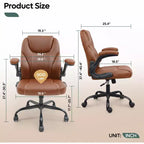 Sedia da ufficio ergonomica Pinmoco con cuscino a doppio strato, sedia da gaming con ruote e braccioli ribaltabili, in pelle PU
