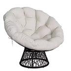 37 Inch Papasan Chair Ergonomic Wicker with Extra Thick Cushion Heavy Duty Steel 360 Swivel Base for Living Room Bedroom Reading Nook