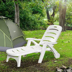 Sdraio da esterno, sedia a sdraio regolabile su 5 livelli con ruote, lettino prendisole pieghevole per piscina, spiaggia, patio, giardino, bianco