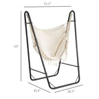 Sedia a Dondolo con Supporto a U, Amaca con Tasca Laterale, Bianco Crema