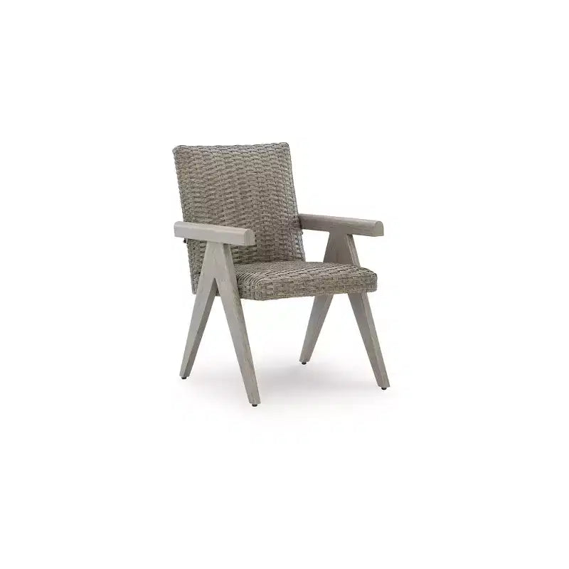 Signature Design by Ashley Haven Retreat Outdoor Armchairs, Set of 2, All-Weather Wicker with Cushions, Beige