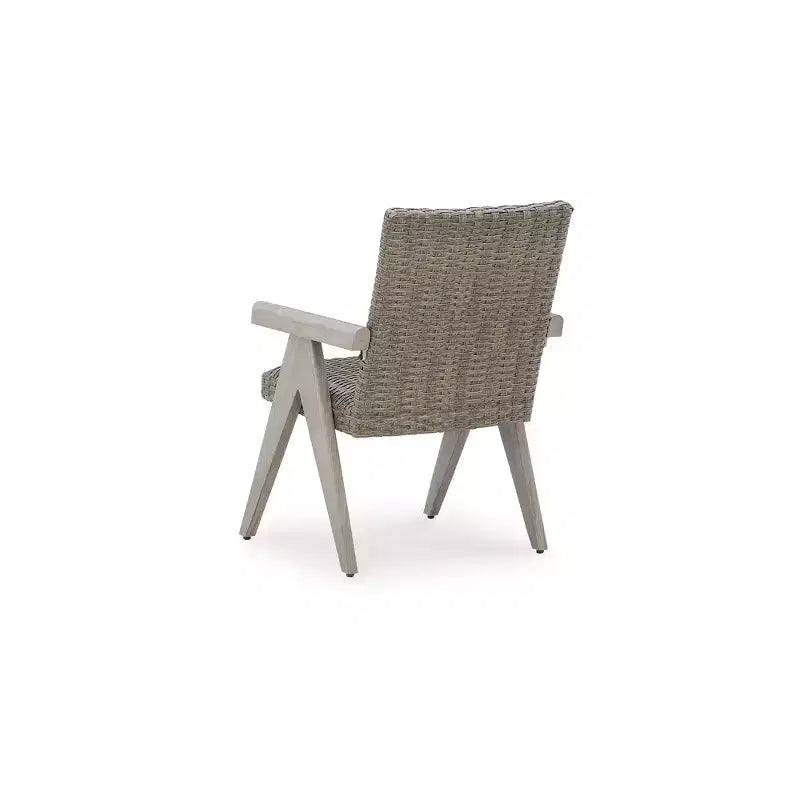 Signature Design by Ashley Haven Retreat Outdoor Armchairs, Set of 2, All-Weather Wicker with Cushions, Beige