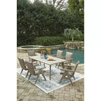 Signature Design by Ashley Haven Retreat Outdoor Armchairs, Set of 2, All-Weather Wicker with Cushions, Beige