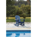Signature Design by Ashley Sundown Treasure Outdoor Adirondack Rocking Chair, MEGA-TUFF HDPE, Blue