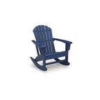 Signature Design by Ashley Sundown Treasure Outdoor Adirondack Rocking Chair, MEGA-TUFF HDPE, Blue