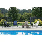 Signature Design by Ashley Sundown Treasure Outdoor Adirondack Rocking Chair, MEGA-TUFF HDPE, Blue