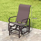 Gliding Lounger Chair Set of 2, Single Rockers with Lightweight Metal & Mesh Construction