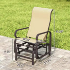 Gliding Lounger Chair Set of 2, Single Rockers with Lightweight Metal & Mesh Construction
