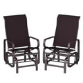 Gliding Lounger Chair Set of 2, Single Rockers with Lightweight Metal & Mesh Construction