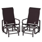 Gliding Lounger Chair Set of 2, Single Rockers with Lightweight Metal & Mesh Construction