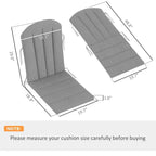 Set of 4 Outdoor Chair Cushions, High Back Adirondack Chair Cushion with Ties, High-Density Foam