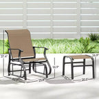 Dondolo da esterno con pouf, set di sedie a dondolo da patio con schienale alto, seduta ampia per portico, giardino, cortile