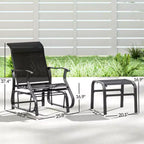 Dondolo da esterno con pouf, set di sedie a dondolo da patio con schienale alto, seduta ampia per portico, giardino, cortile