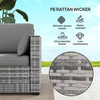 Patio Couch PE Wicker Deep Seating Outdoor Sofa with Removable Cushions, 3 Seater Rattan Sofa, Outdoor Furniture for Balcony, Deck, Garden