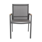 Set di 2 sedie da pranzo per esterni, sedie accentate per patio, poltrona da giardino in alluminio, design per tutte le stagioni, grigio - ModernLuxe