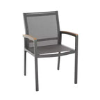 Set di 2 sedie da pranzo per esterni, sedie accentate per patio, poltrona da giardino in alluminio, design per tutte le stagioni, grigio - ModernLuxe