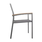 Set di 2 sedie da pranzo per esterni, sedie accentate per patio, poltrona da giardino in alluminio, design per tutte le stagioni, grigio - ModernLuxe