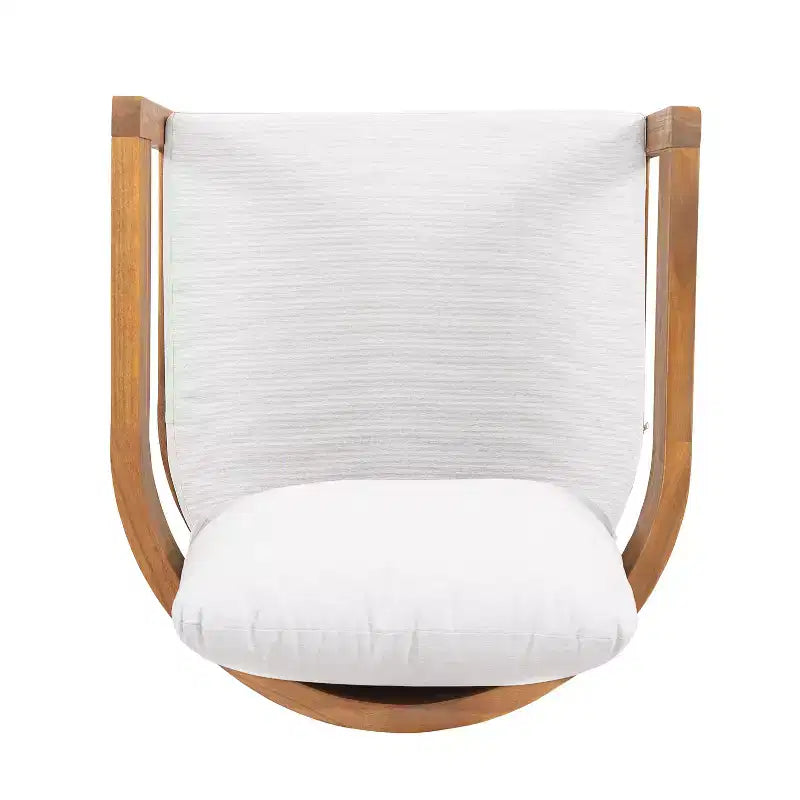 ModernLuxe Outdoor Swivel Accent Chair, Patio Club Chair with Thick Cushions, Modern Swivel Armchair, Acacia Wood Frame