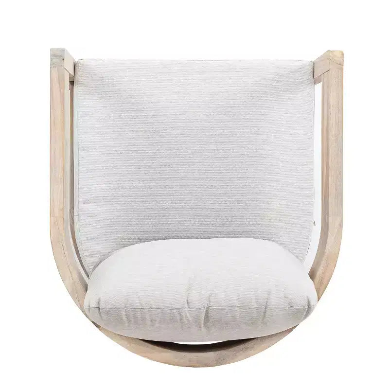 ModernLuxe Outdoor Swivel Accent Chair, Patio Club Chair with Thick Cushions, Modern Swivel Armchair, Acacia Wood Frame