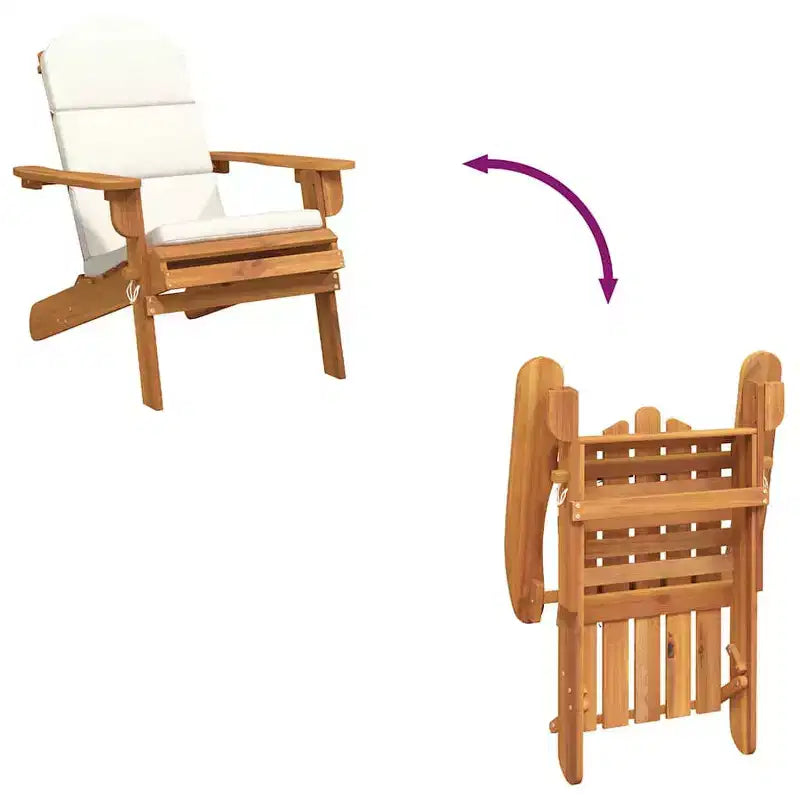 vidaXL Garden Chair Natural wood Solid Acacia wood Standard Foldable