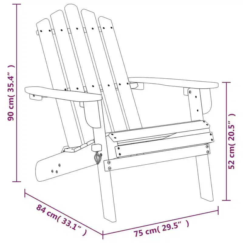 vidaXL Garden Chair Natural wood Solid Acacia wood Standard Foldable