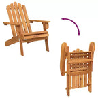 vidaXL Garden Chair Natural wood Solid Acacia wood Standard Foldable