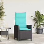 vidaXL Sdraio da giardino reclinabile in polyrattan con tavolino laterale
