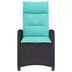 vidaXL Sdraio da giardino reclinabile in polyrattan con tavolino laterale