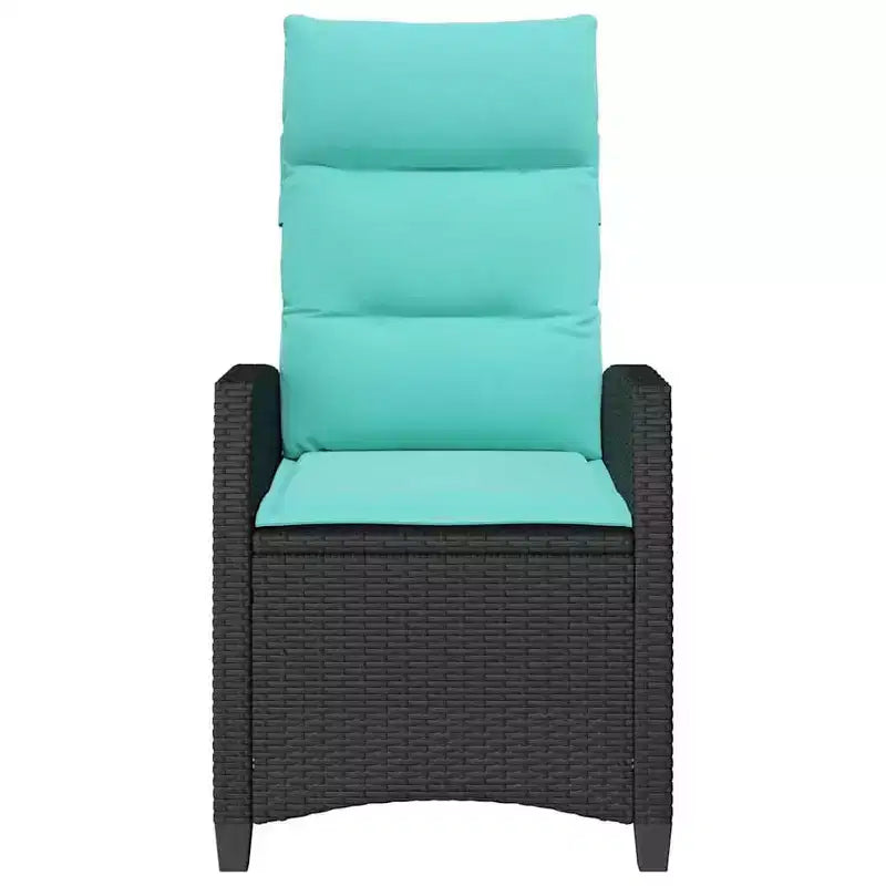 vidaXL Sdraio da giardino reclinabile in polyrattan con tavolino laterale