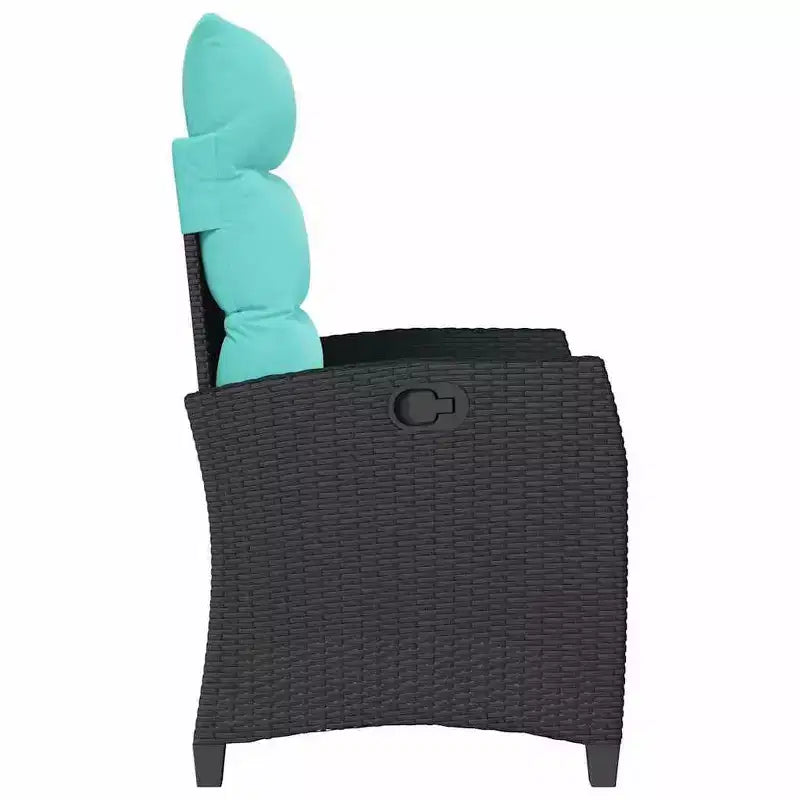 vidaXL Sdraio da giardino reclinabile in polyrattan con tavolino laterale