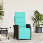 vidaXL Sdraio da giardino reclinabile in polyrattan con tavolino laterale