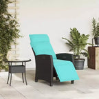 vidaXL Sdraio da giardino reclinabile in polyrattan con tavolino laterale