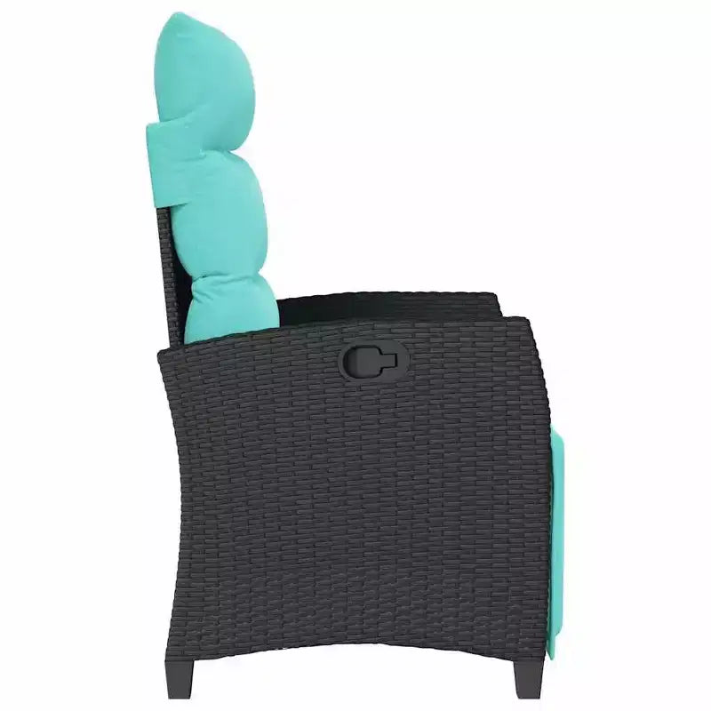 vidaXL Sdraio da giardino reclinabile in polyrattan con tavolino laterale