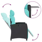 vidaXL Sdraio da giardino reclinabile in polyrattan con tavolino laterale