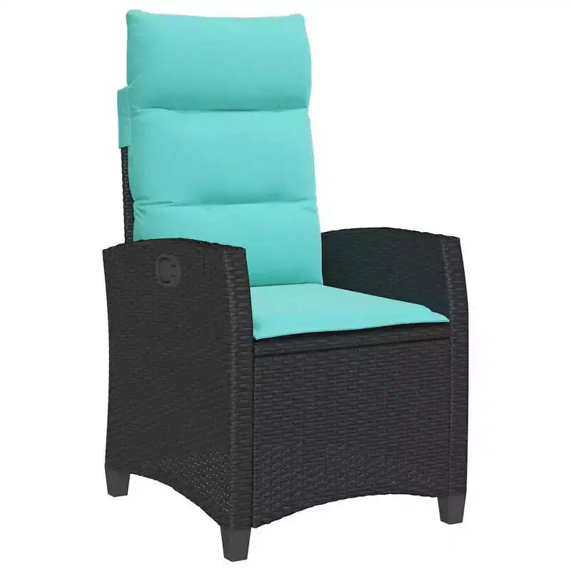 vidaXL Sdraio da giardino reclinabile in polyrattan con tavolino laterale