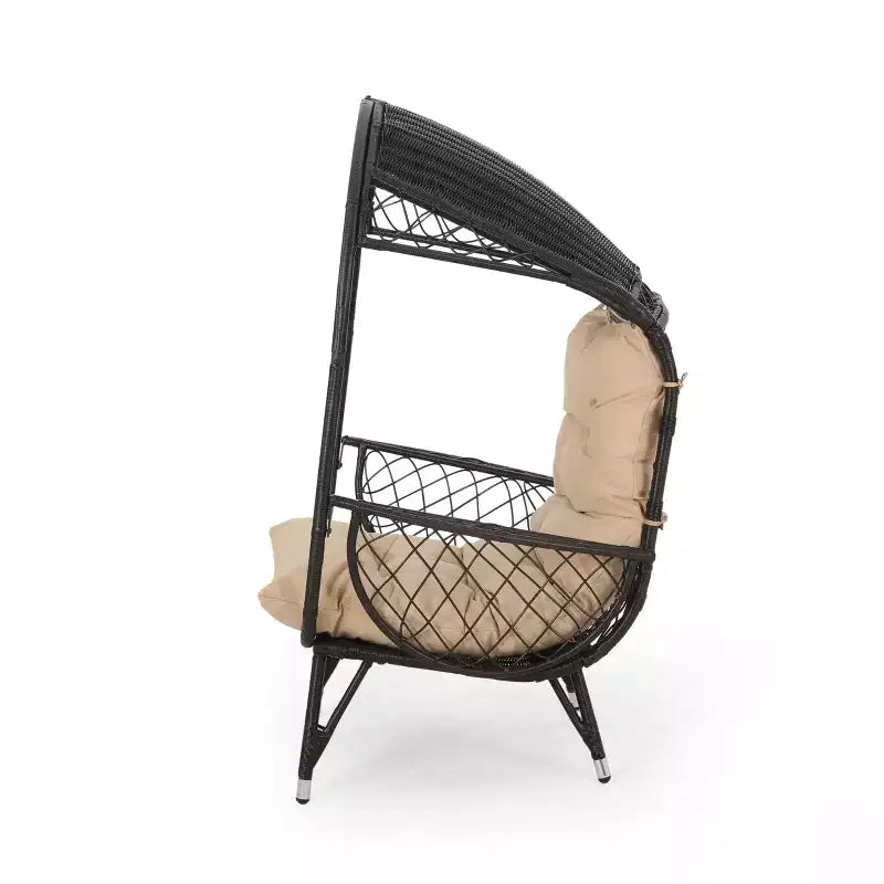 Christopher Knight Home Didier Farmhouse Iron and Faux Rattan Patio Standing with Basket Design