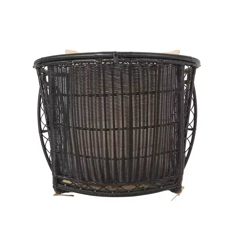 Christopher Knight Home Didier Farmhouse Iron and Faux Rattan Patio Standing with Basket Design