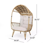 Christopher Knight Home Didier Farmhouse Iron and Faux Rattan Patio Standing with Basket Design