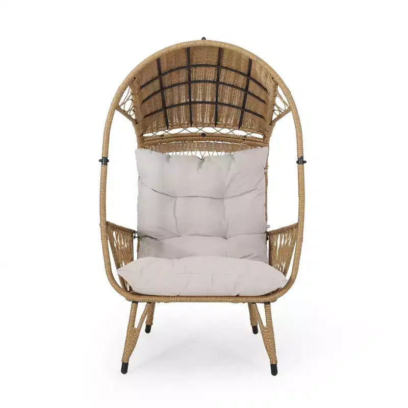 Christopher Knight Home Didier Farmhouse Iron and Faux Rattan Patio Standing with Basket Design